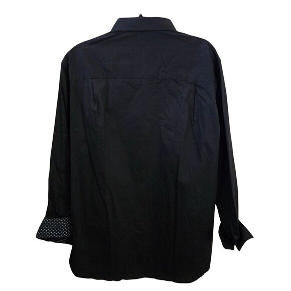 Nick Graham NWT Black Contrast Cuff Stretch Modern Fit Dress Shirt Size XL - Picture 2 of 6